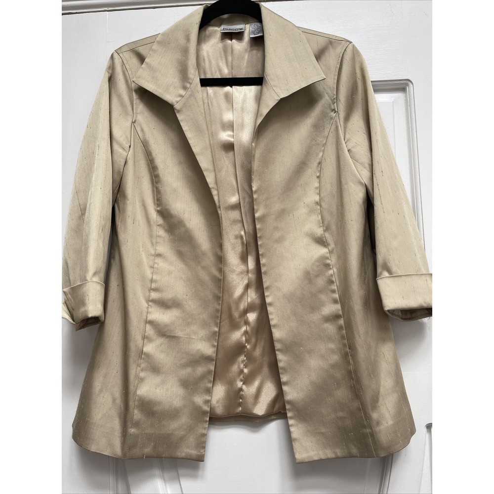 Chico's Champagne Gold Size 0 (4/6) Fully Lined Evening‎ Jacket
